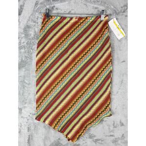 Vintage 90s Y2K Rampage Knit‎ Skirt XS Fairy Boho Funky Diagonal Striped